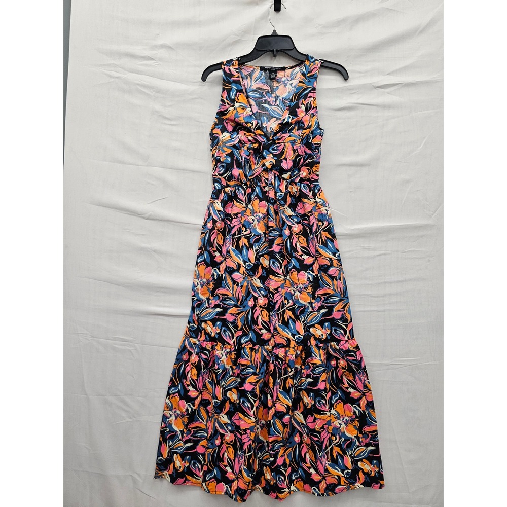 French Connection Womens Twist Front Floral Maxi Dress Multicolor Cotton Size XS